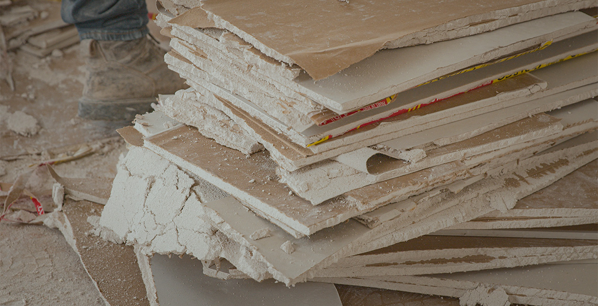 Drywall ready to be recycled