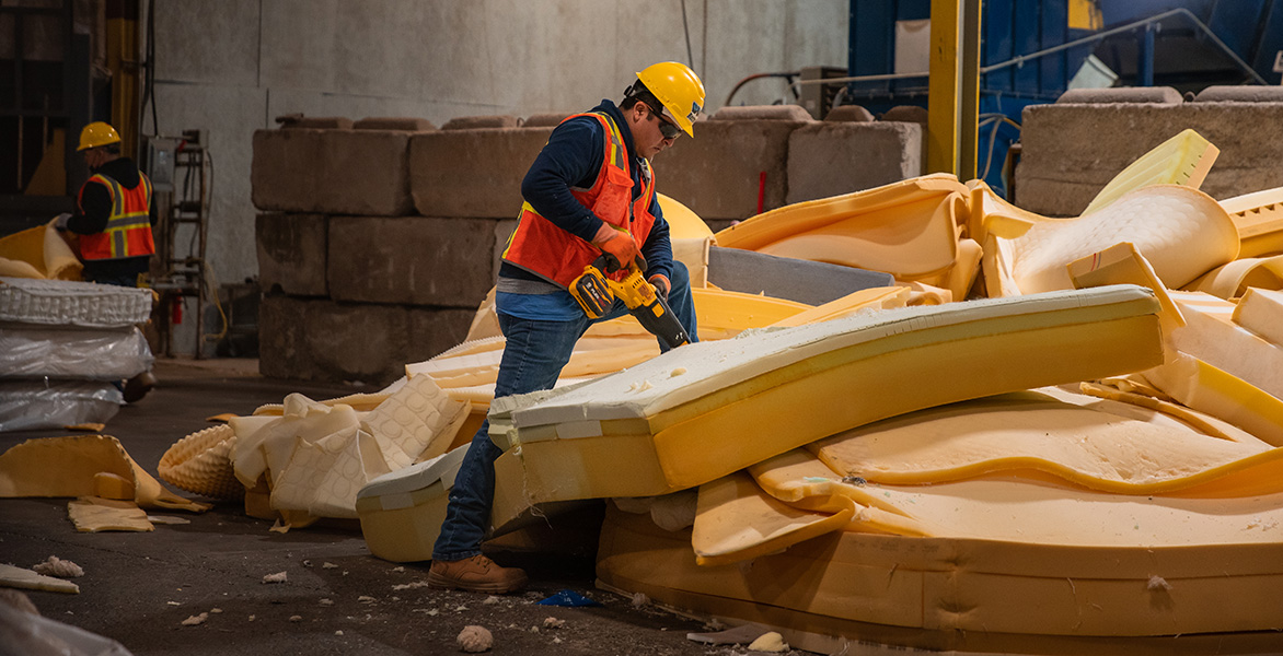 Mattresses being recycled at DTG